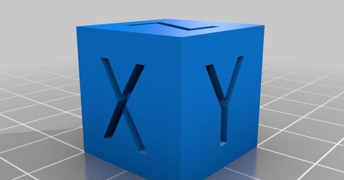 xyz 20mm cubo Jonbourg 3D modelos impressoras teste thingiverse 3D print model - Mito3D