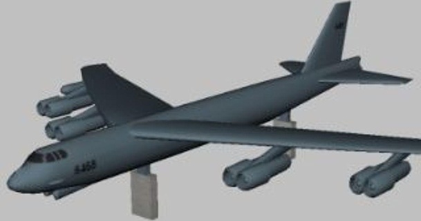 low poly b-52 jonbourg 3D Models Toys & Games Vehicles aircraft bomber warplane thingiverse 3d print model - Mito3D