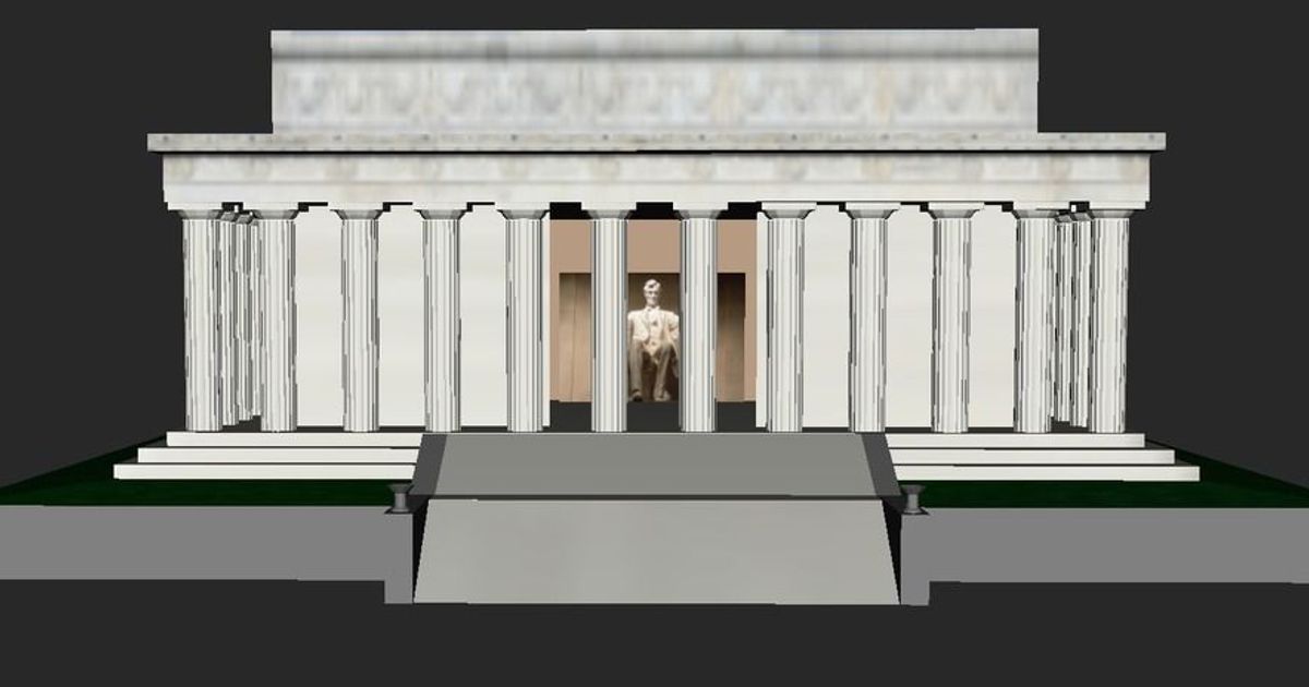 Lincoln monumento Jonburgo 3D modelos mundo escaneos arquitectura Urbanismo thingiverse Abraham Washington DC Memorial 3D print model - Mito3D
