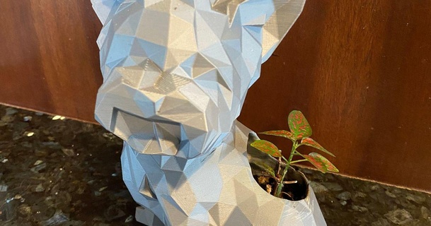 Basso poli Yorkie pianta pentola zadventures 3D Modelli domestico all'aperto giardino cane regalo per festa mamma vaso Yorkie 3d print model - Mito3D