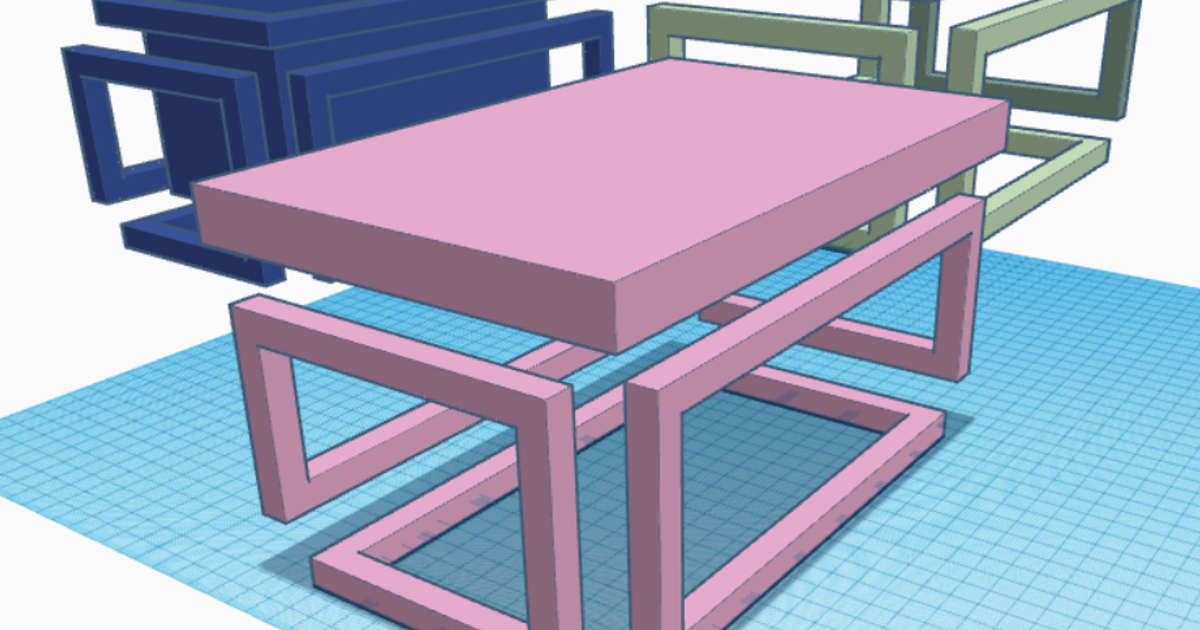 pequeno impossível tabela lizz 3D modelos casa escritório 3D print model - Mito3D