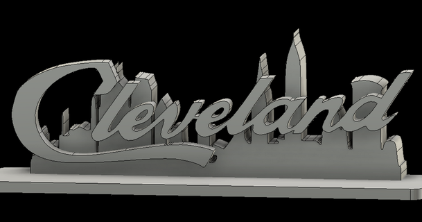 Cleveland logo città sagoma richspencer71 3D Modelli arte design 2D piatti loghi clevelandohio clevelandskyline thingiverse 3d print model - Mito3D