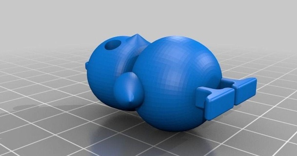 Vorderseite Baby Küken Emoji Schlüsselbund Ariel 3D Modelle Mode Zubehör thingiverse 3d print model - Mito3D