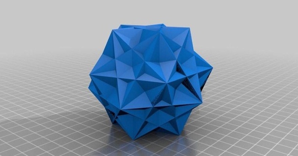 stellated rhombic triacontahedron openscaddad 3D Models Learning Math art math mathart pretty thingiverse 3d print model - Mito3D