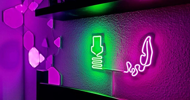 neon ugello estrusore guidato striscia Jack zucker 3D Modelli arte design Wall mounted lampada LED luce led ledstrip ledstripholder 3d print model - Mito3D