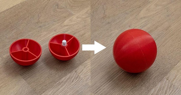 pulito palla sfera supporti colla necessario giugno 3D Modelli giocattoli Giochi assemblaggio montaggio richiesto facile noglue 3d print model - Mito3D