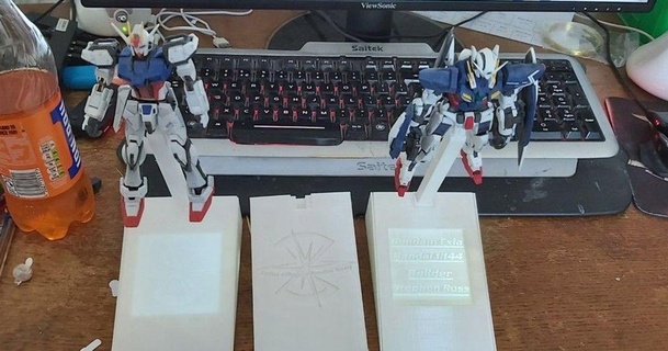 1 144 Gundam Base Lithophan Rahmen 3D Modelle Spielzeuge Spiele Aktion Zahlen Statuen gunpla gunplastand thingiverse 3d print model - Mito3D