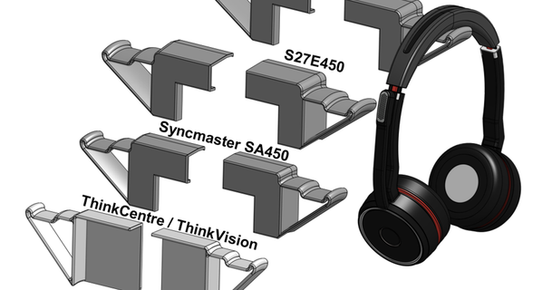 samsung monitor headset mounting edges dodasch 3D Models Gadgets Computers display halterung headphone 3d print model - Mito3D