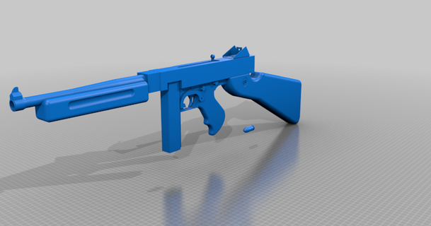 m1a1 Thompson smg sushirollz18 3D modèles costumes accessoires pistolet soutenir thompsonmg 3d print model - Mito3D