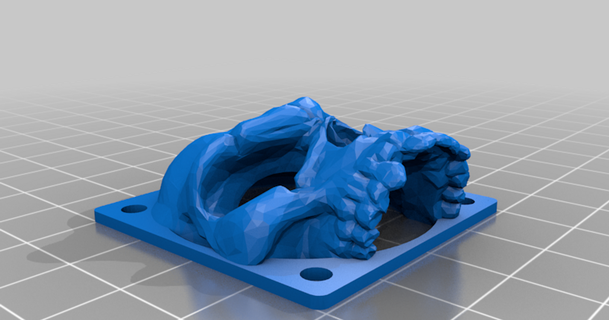 40mm crânio ventilador cobrir bainha rojogrande 3D modelos impressoras acessórios thingiverse 3d print model - Mito3D