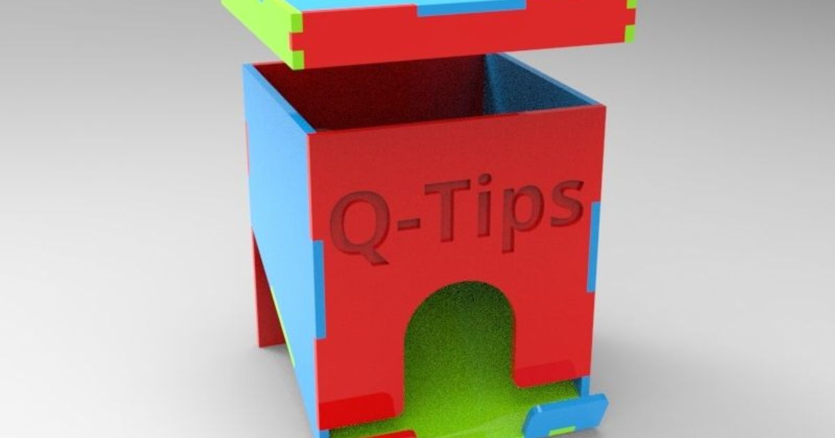 q tip soporte láser cortar dav88 3D modelos casa equipo hisopo qtip torunda thingiverse 3D print model - Mito3D