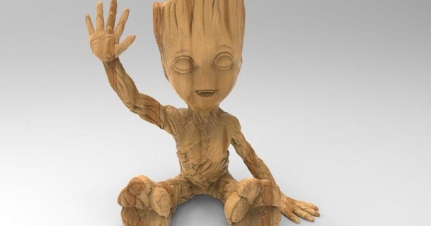 bambino Groot contento cavo dav88 3D Modelli arte design sculture non voglio tutori Guardiani Galassia più radici thingiverse 3d print model - Mito3D