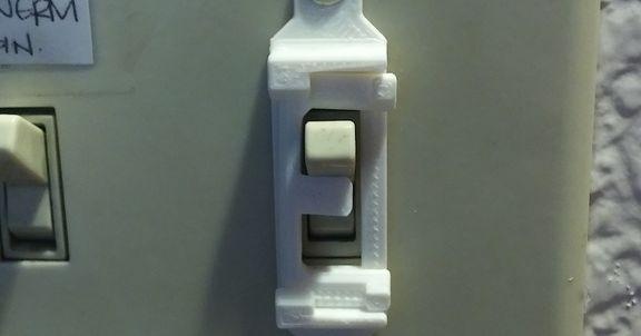 sliding light switch guard dav88 3D Models Household Other House Equipment blocker cover lock thingiverse 3d print model - Mito3D