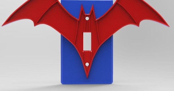 batwoman luce interruttore piatto dav88 3D Modelli domestico Casa attrezzature copertina guaina thingiverse 3d print model - Mito3D