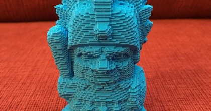 voxelizado azteca jefe Makerwiz descargar gratis stl modelo imprimiblescom 3d modelos Arte diseño esculturas voxel 3d print model - Mito3D