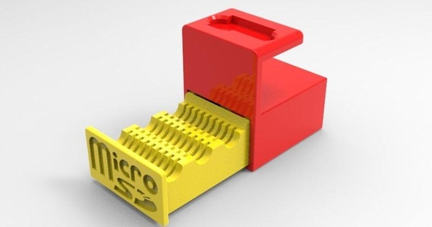 Mikro sd Karte Schublade dav88 3D Modelle Drucker Zubehör microsdcardholder Veranstalter thingiverse 3d print model - Mito3D