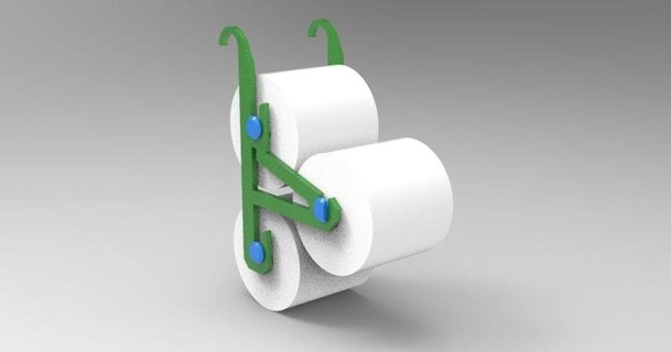 3 lista banheiro papel suporte dav88 3D modelos casa Tecido banho tecido rolo higiênico thingiverse 3d print model - Mito3D