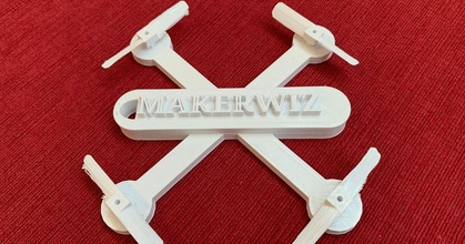 Makerwiz zangão chaveiro baixar livre stl modelo printablescom 3d modelos arte Projeto 2d pratos logotipos 3d print model - Mito3D