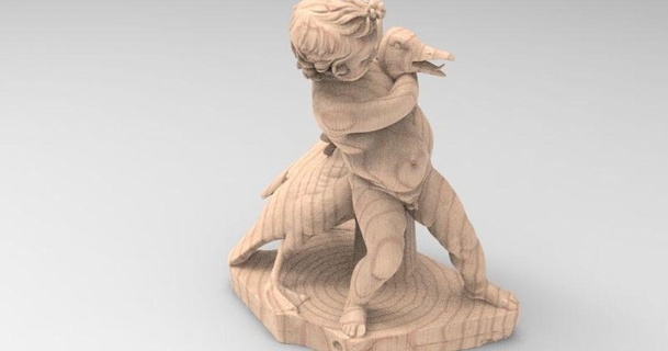 child goose dav88 3D Models Art & Design Sculptures statue thingiverse 3d print model - Mito3D