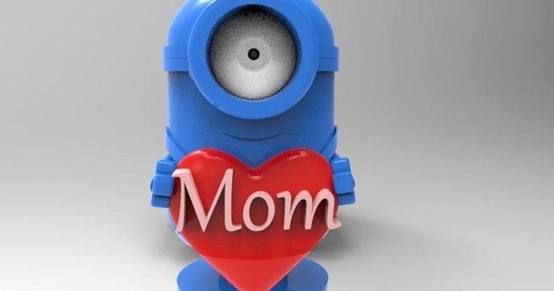 minion loves mom dav88 3D Models Art & Design Sculptures love thingiverse 3d print model - Mito3D