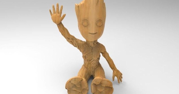 bébé Groot séance agitant dav88 3D modèles art conception sculptures groot gardiens Galaxie chose universelle 3d print model - Mito3D