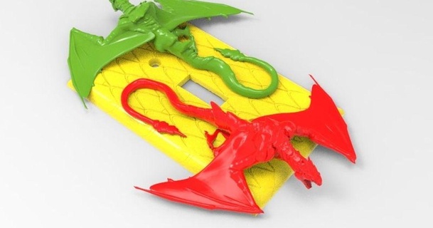 dragon lightswitch plate dav88 3D Models Household Other House Equipment thingiverse 3d print model - Mito3D