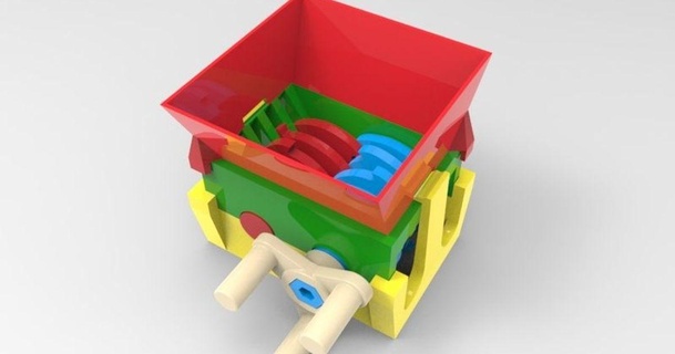 desfibradora v8 engranajes dav88 3D modelos pasatiempo hacedores herramientas trituradora compost minirejilla thingiverse 3d print model - Mito3D