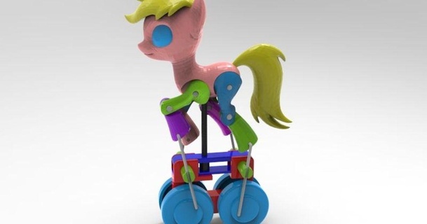 walking pony 5 push v2 dav88 3D Models Toys & Games Outdoor toy thingiverse 3d print model - Mito3D
