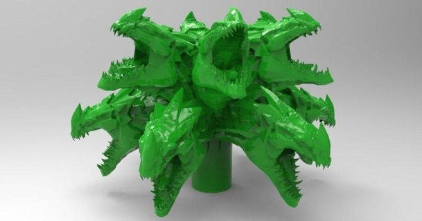 Drachen Brunnen 10 dav88 3D Modelle Haushalt draussen Garten thingiverse 3d print model - Mito3D