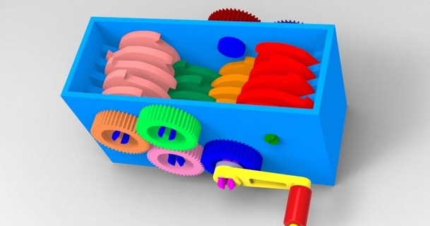 déchiqueteuse 4 arbre dav88 3D modèles loisir fabricants outils mini broyeur chose universelle 3d print model - Mito3D