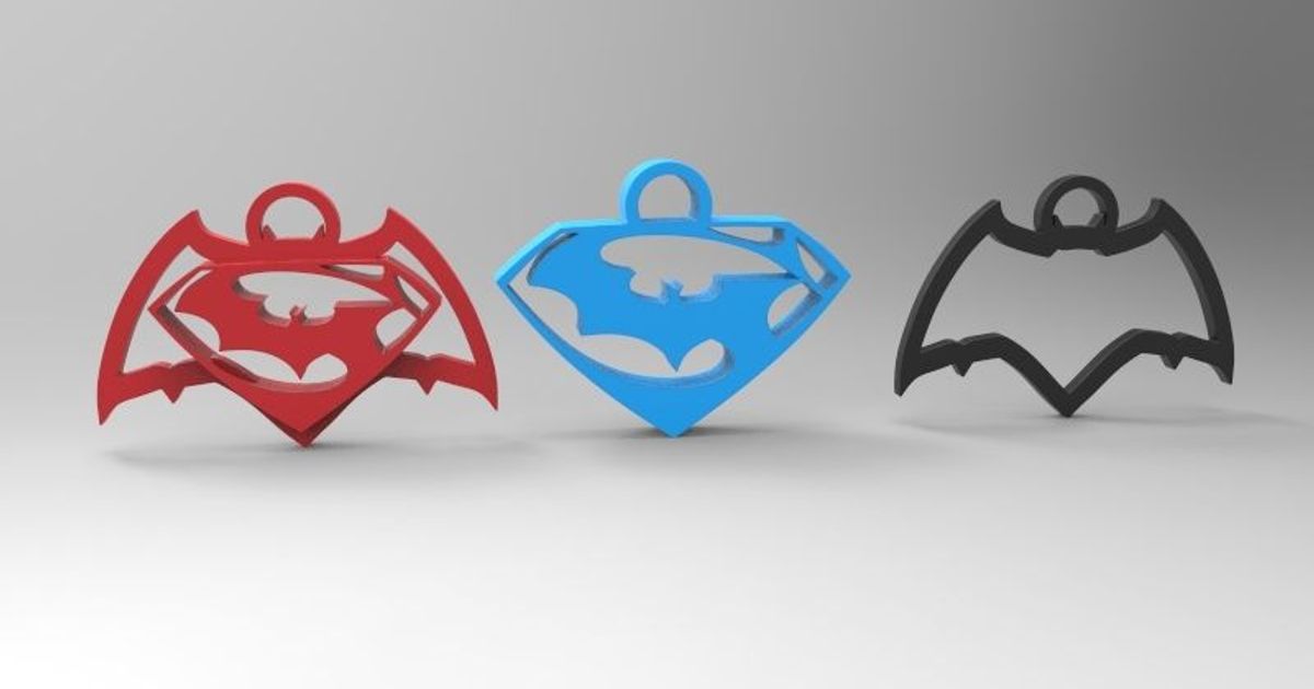 Batman superuomo portachiavi collana orecchini dav88 3D Modelli moda Accessori contro Superman braccialetto orecchino 3D print model - Mito3D