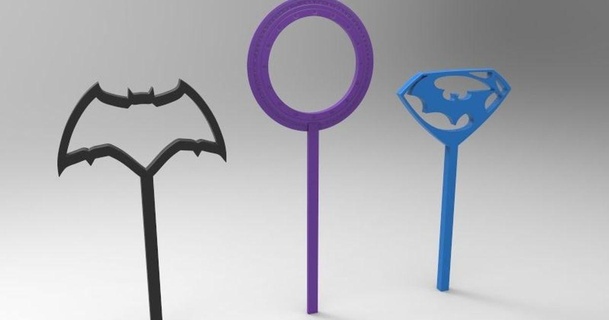 batman vs superman bubble wands dav88 3D Models Fashion Other Accessories wand thingiverse 3d print model - Mito3D