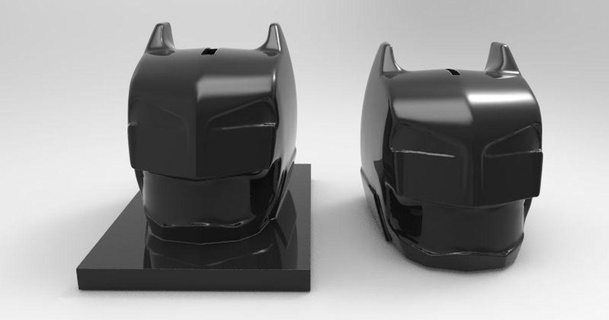 2 bat helm banche dav88 3D Modelli domestico Casa attrezzature banca Batman salvadanaio thingiverse 3d print model - Mito3D