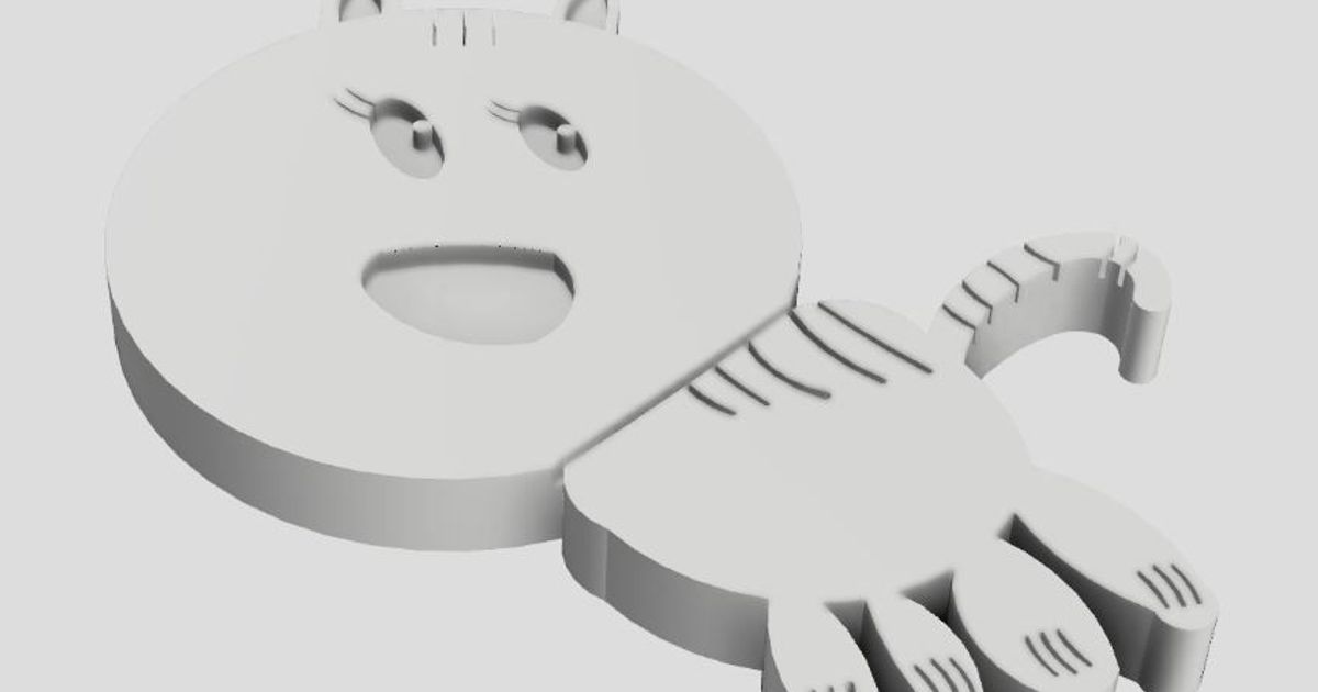 Genevieve 39 s Kitteh stephenvieau 3D modeller Sanat tasarım 2D tabaklar logolar çocuklar şeytani 3D print model - Mito3D