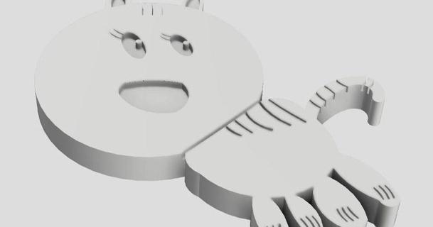 genevieve's kitteh stephenvieau  3D Models  Art & Design  2D Plates & Logos kids thingiverse  3d print model - Mito3D