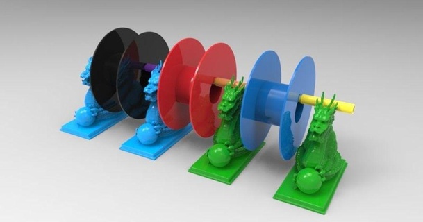 dragon filament holder dav88 3D Models Printers Accessories filamentchallenge filamentholder filamentspoolholder thingiverse 3d print model - Mito3D