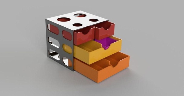 storage cabinet -draws phil 3D Models Hobby & Makers Other Ideas desktoporganizer draws thingiverse 3d print model - Mito3D