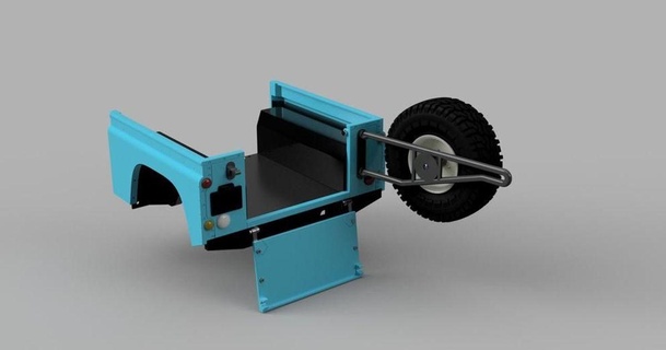 3d imposta landy posteriore cancello ricambio ruota vettore phil 3D Modelli passatempo creatori RC robotica 3dsets landy4x4 thingiverse 3d print model - Mito3D