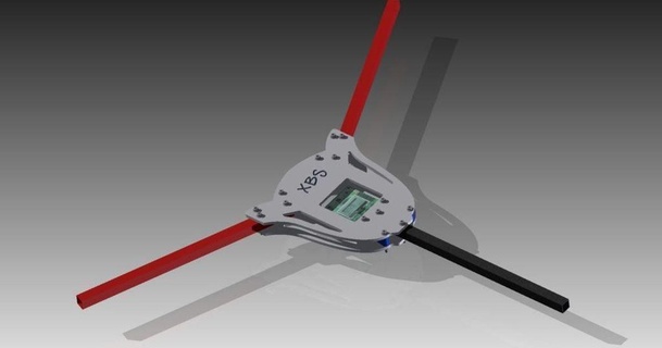 tri coda multi rotore xbs phil 3D Modelli passatempo creatori RC robotica multirotore tricottero vtail vtailcopter thingiverse 3d print model - Mito3D