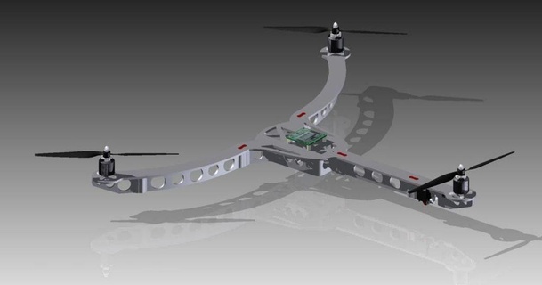 tri elicottero arco v2 phil 3D Modelli passatempo creatori RC robotica multirotore rc tricottero thingiverse 3d print model - Mito3D