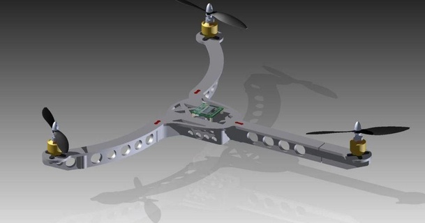 tri elicottero x bow phil 3D Modelli passatempo creatori RC robotica thingiverse 3d print model - Mito3D