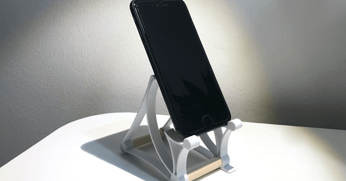 Bögen Telefon Stand Plastikbarista 3D Modelle Gadgets tragbar Geräte Kunst Kurve Schreibtisch Deskorganizer iPhone 3D print model - Mito3D