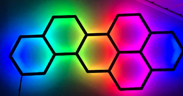 Hexagon Lampe dh Besitzer 3D Modelle Kunst Design Wall mounted LED Nanoleaf RGB Streifen ws2812 3d print model - Mito3D