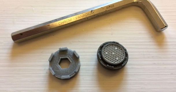 torneira partícula filtro remoção ferramenta chave inglesa John stroem 3D modelos passatempo fabricantes Ferramentas arejador allen soquete 3d print model - Mito3D