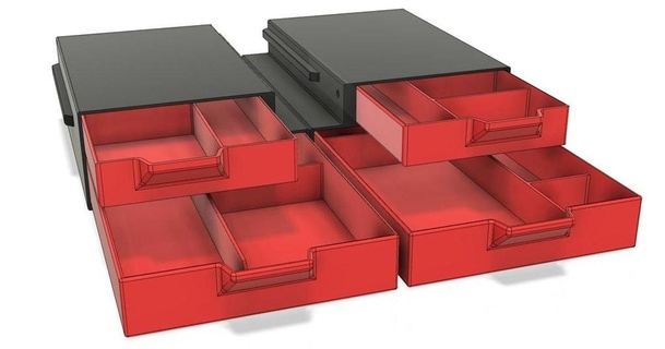 Ender 3 Profi Dual doppelt seitig Schublade Fußgänger 3D Modelle Drucker Zubehör doppelseitig Schubladen ender3pro thingiverse 3d print model - Mito3D
