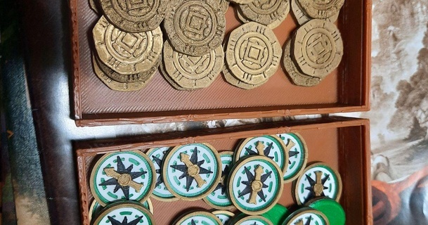 lost ruins arnak coin compass s virral 3D Models Toys & Games Board boardgameaccessories gametoken lostruinsofarnak 3d print model - Mito3D