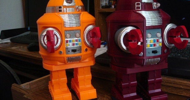 caminando cuerpo retortijón robot robothut 3D modelos juguetes juegos thingiverse 3d print model - Mito3D