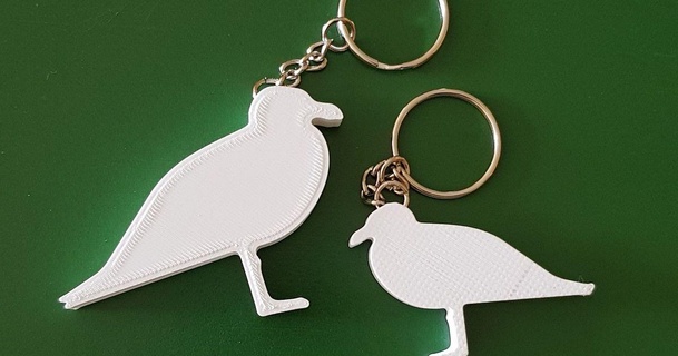 seagull kittiwake keychain - portachiavi gabbiano lele88 3D Models Gadgets Other keyholder keyring 3d print model - Mito3D