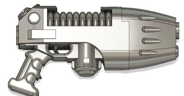 40k plasma pistola osiron gl 3D Modelli giocattoli Giochi azione figure statue Accessori accessorio bit mini 3d print model - Mito3D