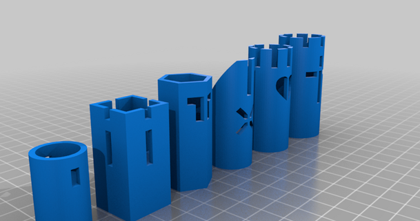 einfach Schach Stücke grizzie17 3D Modelle Spielzeuge Spiele Tafel thingiverse 3d print model - Mito3D